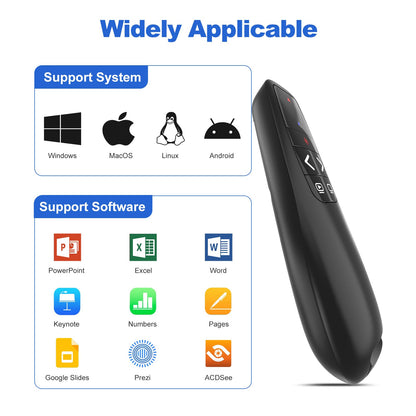 （4 Units） Presentation Clicker with 4 Cases Wireless Presenter Remote PowerPoint Pointer Slide Advancer for Mac Laptop PC Computer Keynote