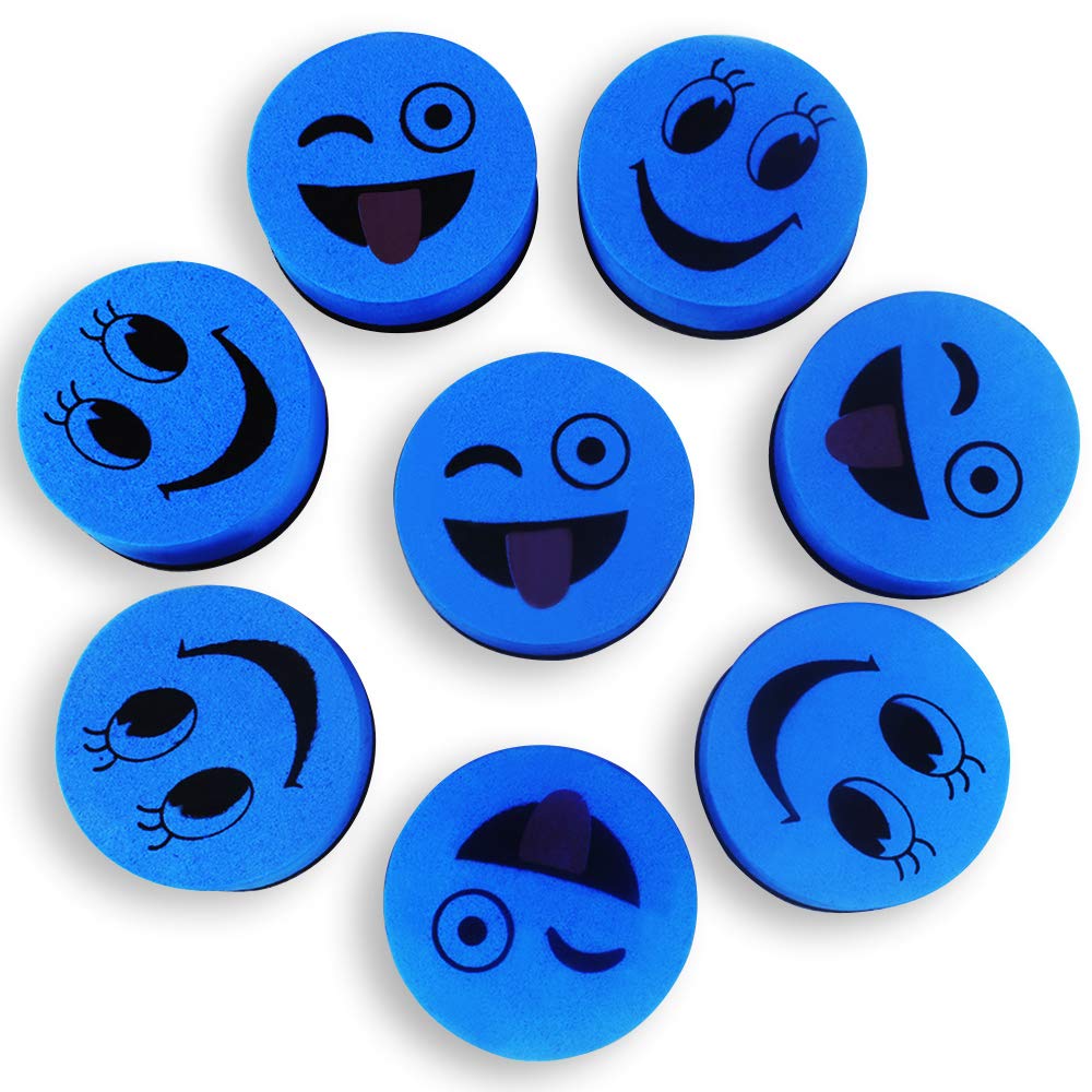 Heqishun 40 Pack Magnetic Whiteboard Erasers Dry Eraser Cleaner for Classroom, Office (Blue, 2 inch)