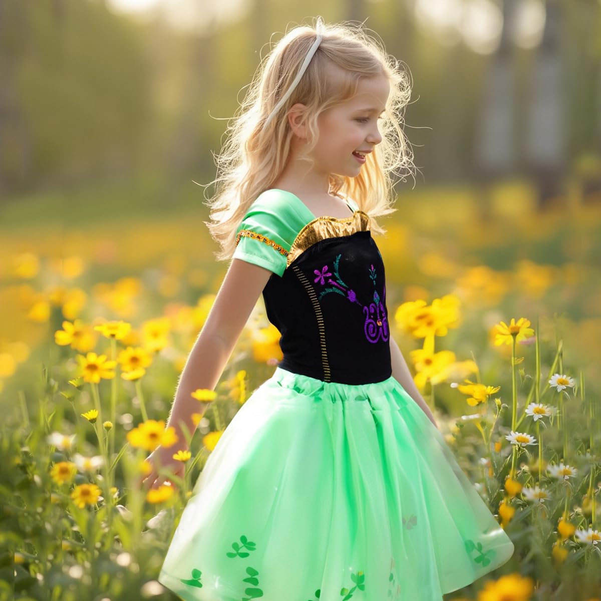 Meland Princess Dress Up for Girls - Dress Up Clothes for Little Girls with Cape, Princess Toys for Girls Age 3,4,5,6 Year Old, Christmas Birthday Gift for Toddler Girls Halloween Role Play