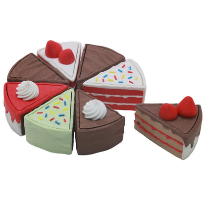 minihope Cake Slice Fidget Clicker Toy Set 8 Pack – Cute Sensory Stress Relief Toys for Kids Adults, Autism ADHD Anxiety Fidgets, Quiet Desk Toys for Office, Party Favors for Birthday Goodie Bags