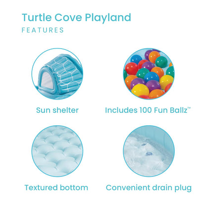 INTEX 48677EP Inflatable Turtle Cove Playland: Paddling Pool or Ball Pit - 86" x 81" x 38"