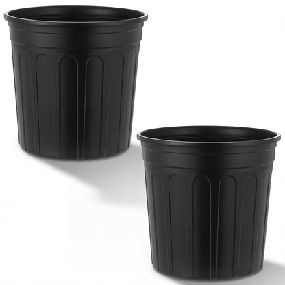 RimCereal 2 Pack 2 Gallon Aquatic Plant Pots 9 Inch Pond Pot Plastic Water Lily Pot Round Plastic Planter for Outdoor Ponds Terrific Aquatic Soil Great Water Lilies Lotus and Other Pond Plants,Black
