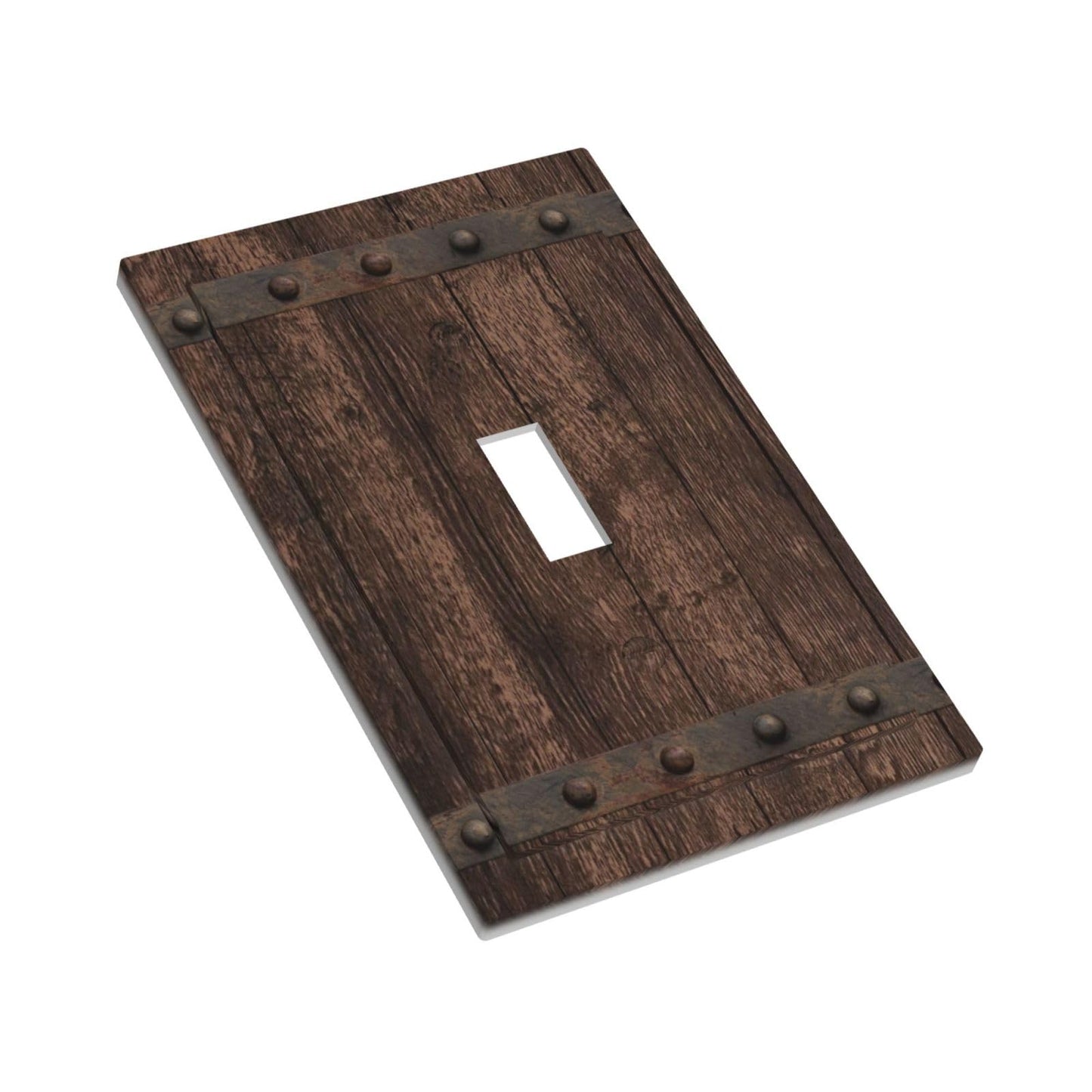 CZRPKEN Light Switch Cover Plate Witch Rustic Dark Wood Medieval Style Wooden Design 1 Gang Decorative Wall Plate Single Toggle Outlet Cover Cabin Home Decor