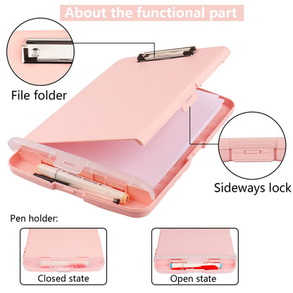SFLHHDM Plastic Clipboard with Storage, High Capacity Clip Boards 8.5x11 with Storage, Heavy Duty Nursing Clipboard Folder, Cute Clipboards, Letter A4 Size Clipboards with Storage for Teachers, Nurse