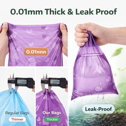 BPI Certified Compostable Dog Poop Bags 240 Count, Extra Thick Leak-Proof Pet Waste Bags, ASTM D6400 Biodegradable, 9 x 13 Inches for Small & Large Dogs