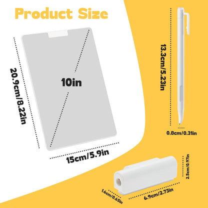 Portable Note Pad with Magnetic Pen & Eraser for Office Desk, Home, & School - Eco-Friendly Paperless Solution for Students Classroom Teacher Supplies