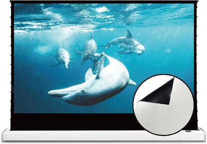 VIVIDSTORM-Screen Projector S 72 inch Motor Rollable Foldaway Portable Screen with White Cinema PVC, 4k 3D HD Gaming/Office Room,Compatible with Standard Projector,VWSDSTW72H