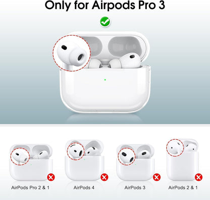 for AirPods Pro 3 Case, Leather Cute Full Body Shockproof Protective Cover for AirPods Pro 3nd Generation Case for Women Men with Keychain