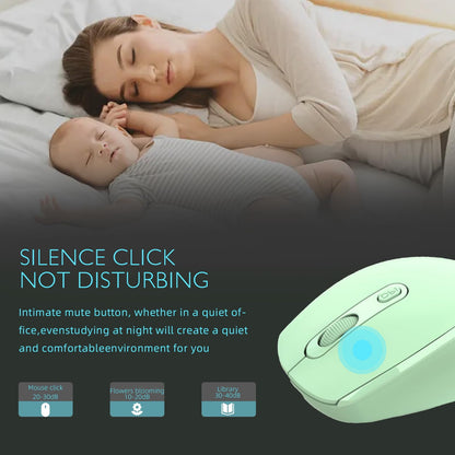ONE-UP Wireless Mouse, 2.4G, Silent, USB Nano Receiver, for Laptop, Chromebook, PC, Mac, Windows and School Work (Black)