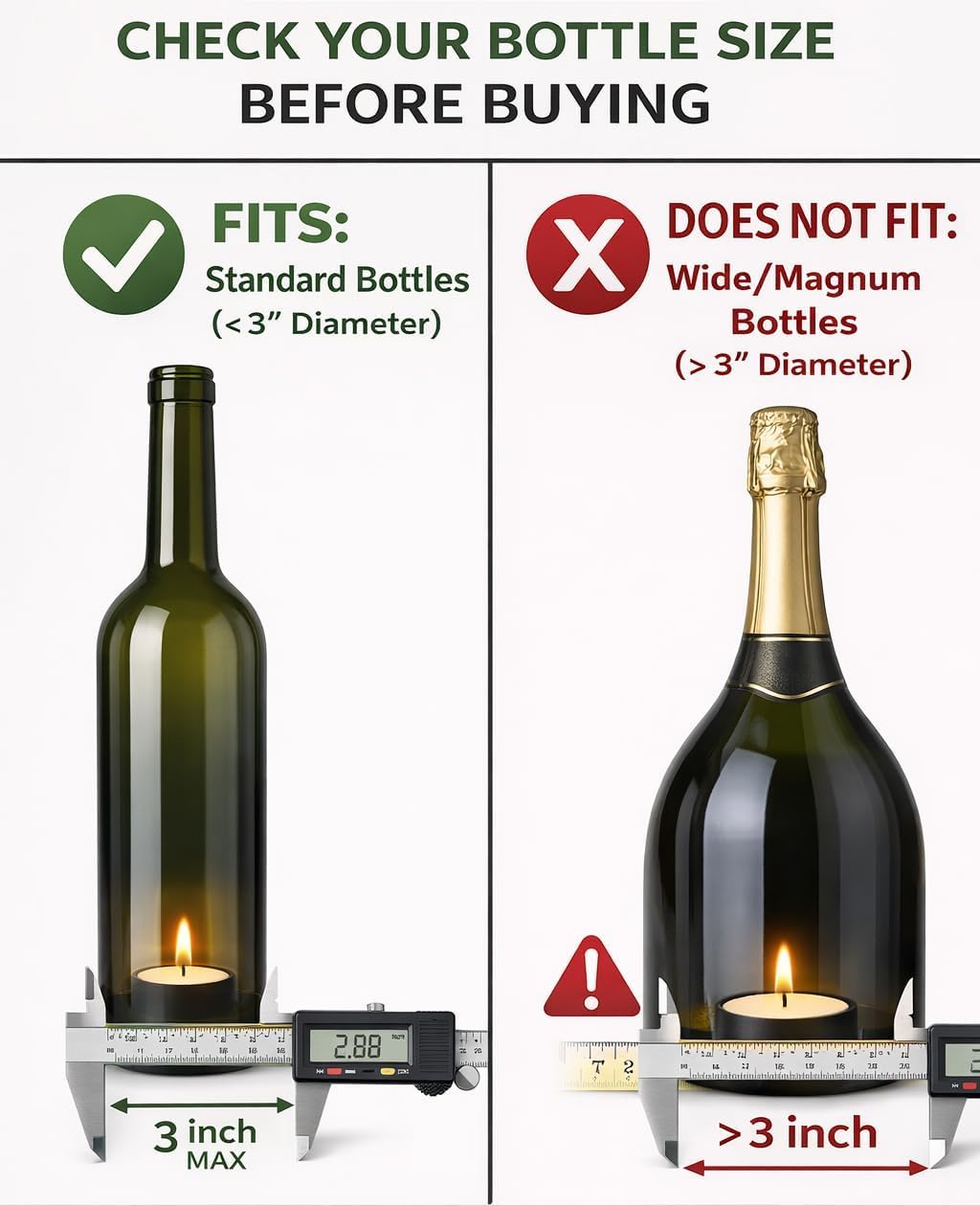 AceList 4-Pack Hanging Candle Holder for Cut Glass Bottles – Rustic Black Iron DIY Wine Bottle Lantern for Patio, Wedding, Halloween, Christmas Décor & Gift