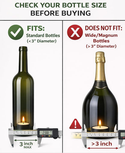 AceList 4-Pack Hanging Candle Holder for Cut Glass Bottles – Rustic Black Iron DIY Wine Bottle Lantern for Patio, Wedding, Halloween, Christmas Décor & Gift
