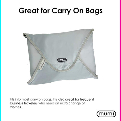MUMI Travel Garment Bag Folder – 14.5" x 10.5" Foldable Clothes Organizer for Luggage | Anti-Wrinkle Suit & Shirt Case for Men & Women | Carry-On Garment Bag for Travel, Flights & Packing (Pink)