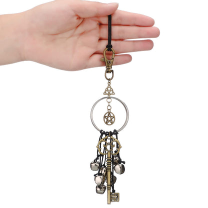 Witch Bells for Door Witchcraft Bells Supplies Wiccan Decor Altar Bell Antique Magic Keys Witchy Wicca Home Protection Decor Kitchen Witch Decor (2 Pieces)