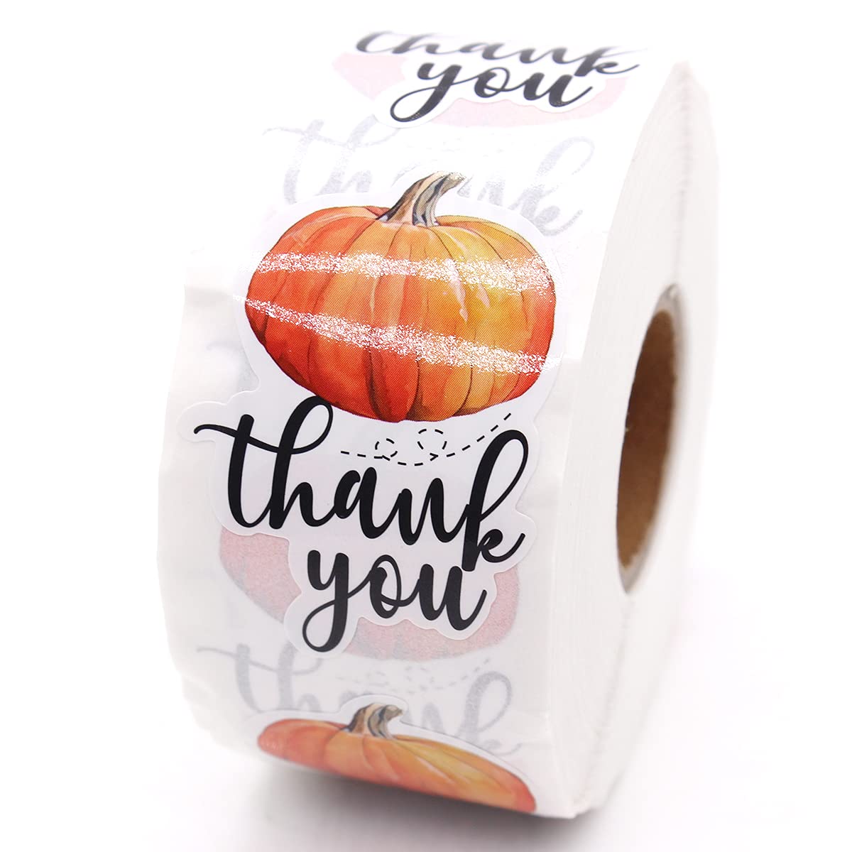 Littlefa 1.5” Thank You Pumpkin Stickers for Small Business Shipping Gift Boxes Thank You Sticker 500 Labels