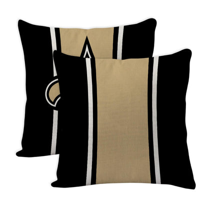 2 Pcs Football Style Throw Pillow Covers 18 x 18 Inch Linen Material Pillow Case Decoration for New England S Home Sofa Couch