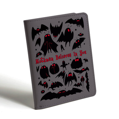 WHLBHG Mothman Leather Notebook Mothman Cryptid Creature Gifts Believes In You Travel Journal Moth Insect Witch Spooky Monster Creepy Weird Notebook (Journal-Mothman Believes)