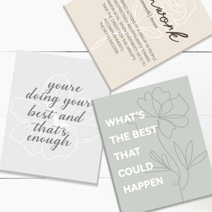 CHDITB Inspirational Canvas Wall Art, You Are Doing Best Wall Decor, Botanical Floral Line Art Poster,Positive Teamwork Affirmation Framed Posters For Office Women Bedroom Living Room Decor 8”X10”
