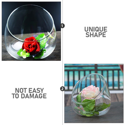 MAGICLULU 3pcs Slant Cut Glass Landscape Bottle Set, Eco Terrarium Vases for Desktop Decoration, Glass Containers for Succulent Plants and Miniature Gardens