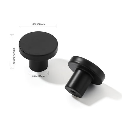 khtumeware 30 Pack Cabinet Knobs Black Kitchen Cabinet Knobs Round Dresser Drawer Knobs Matte Black Drawer Pulls Closet Door Knobs 1-1/5 Inch