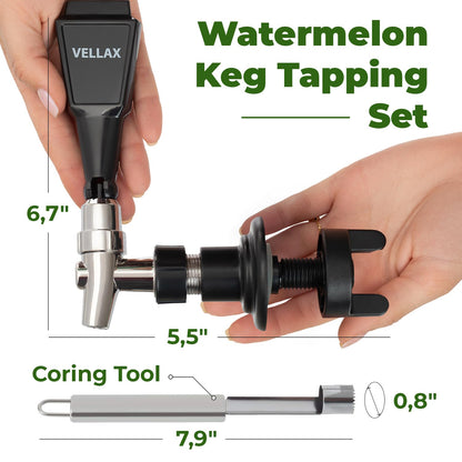 Original Watermelon Tap Kit - Coring Tool & Spigot Set for Fruit Keg, Pumpkin or Melon Beverage Dispenser - Easy Party Punch Bar