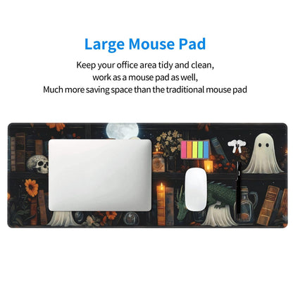 Gothic Library Large Gaming Mouse Pad, Long Extended Full Mouse Mat Desk Pad for Top Keyboard Table, Aesthetic Stitched XL Mousepad Gifts for Men and Women Office Decor, 31.5 * 11.8 in