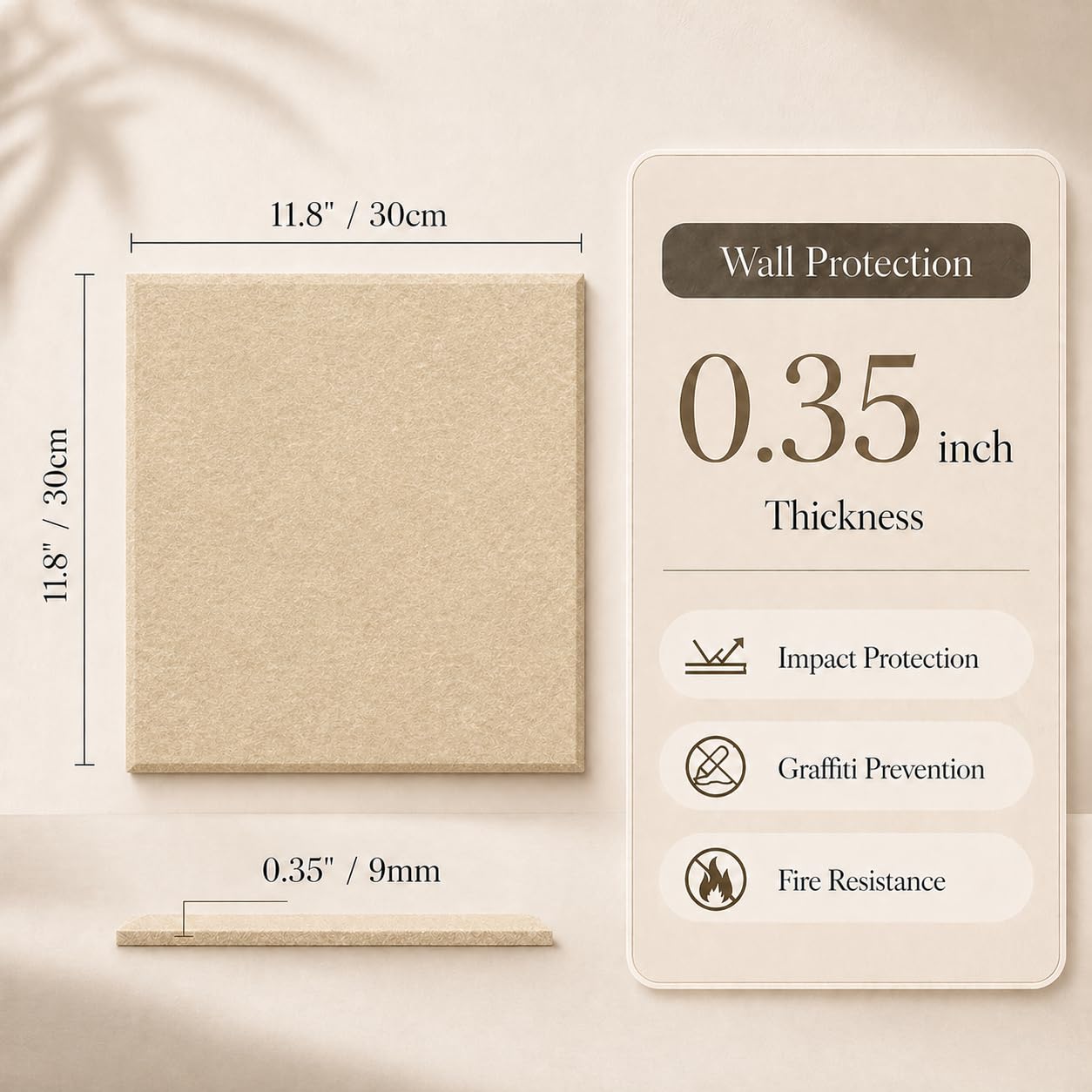 Baysola Felt Bulletin Board Panels 48 x 36 Inch Self Adhesive Wall Tiles Cork Board Alternative for Office Classroom Photos Notes 12 Pack