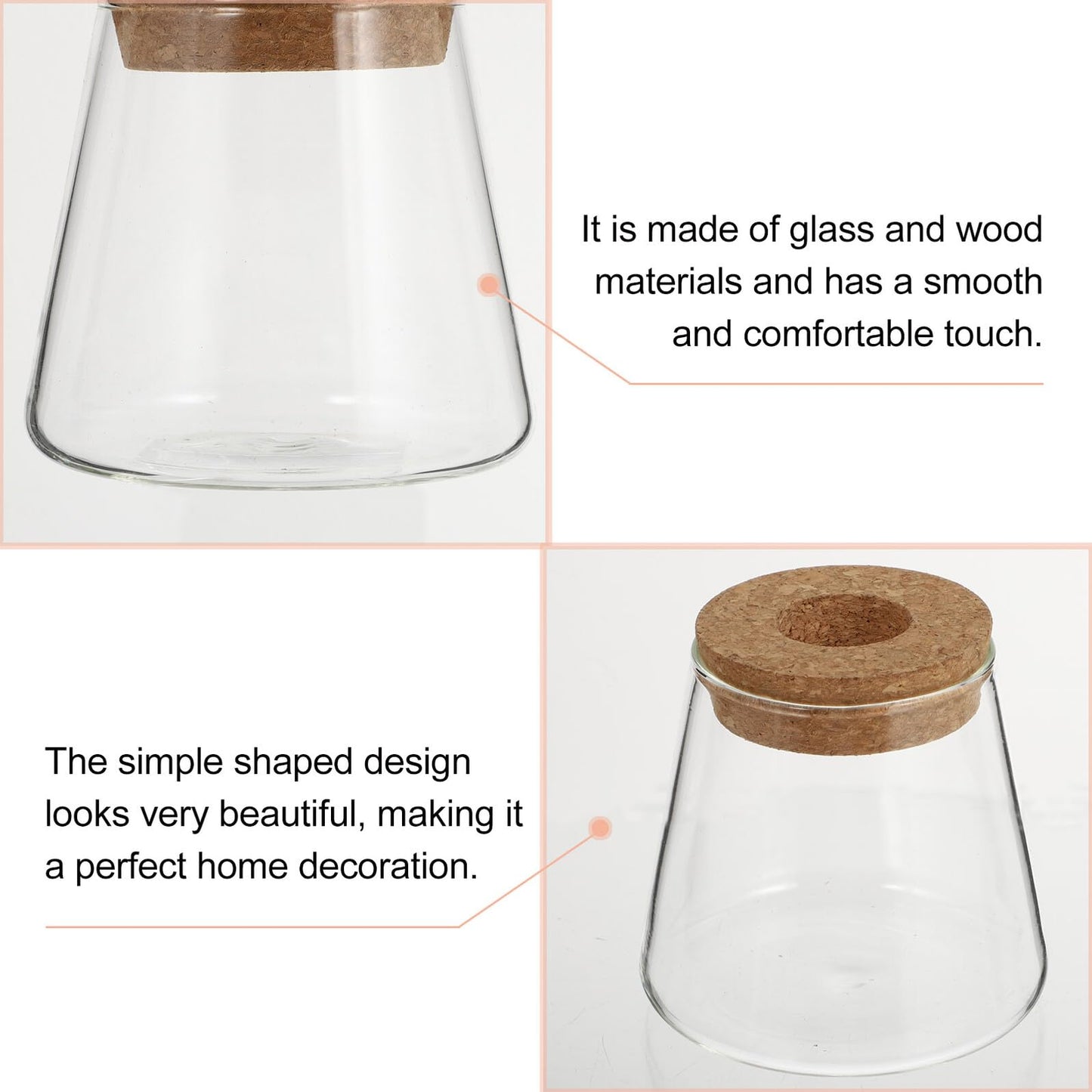 FOMIYES 2pcs Hydroponic Plants Vase Glass Terrarium Round Flower Vase 6.5cm Mouth Diameter Desktop Planter for Indoor Hydroponics Home Office Décor