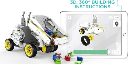 UBTECH JRA0203 JIMU Robot BuilderBots Series: Overdrive Kit/App-Enabled Building and Coding STEM Learning Kit (410 Parts and Connectors), Yellow