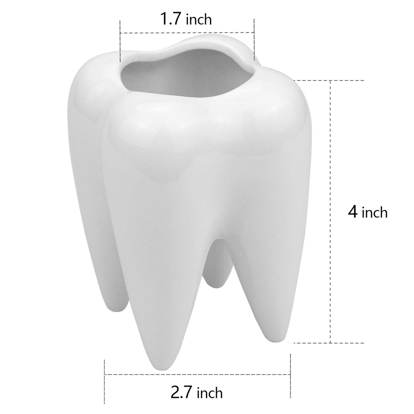 Hedume 6 Pack Tooth Shaped Planter Pots, Small Cute Flower Plant Containers, Mini Ceramic Succulent Planter Pots, Creative Pen Pencil Holder for Desk Decor