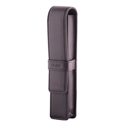 DiLoro Leather Single Pen Case Pencil Pouch Holder for One Fountain Ballpoint Rollerball Pen and Pencil (Brown)