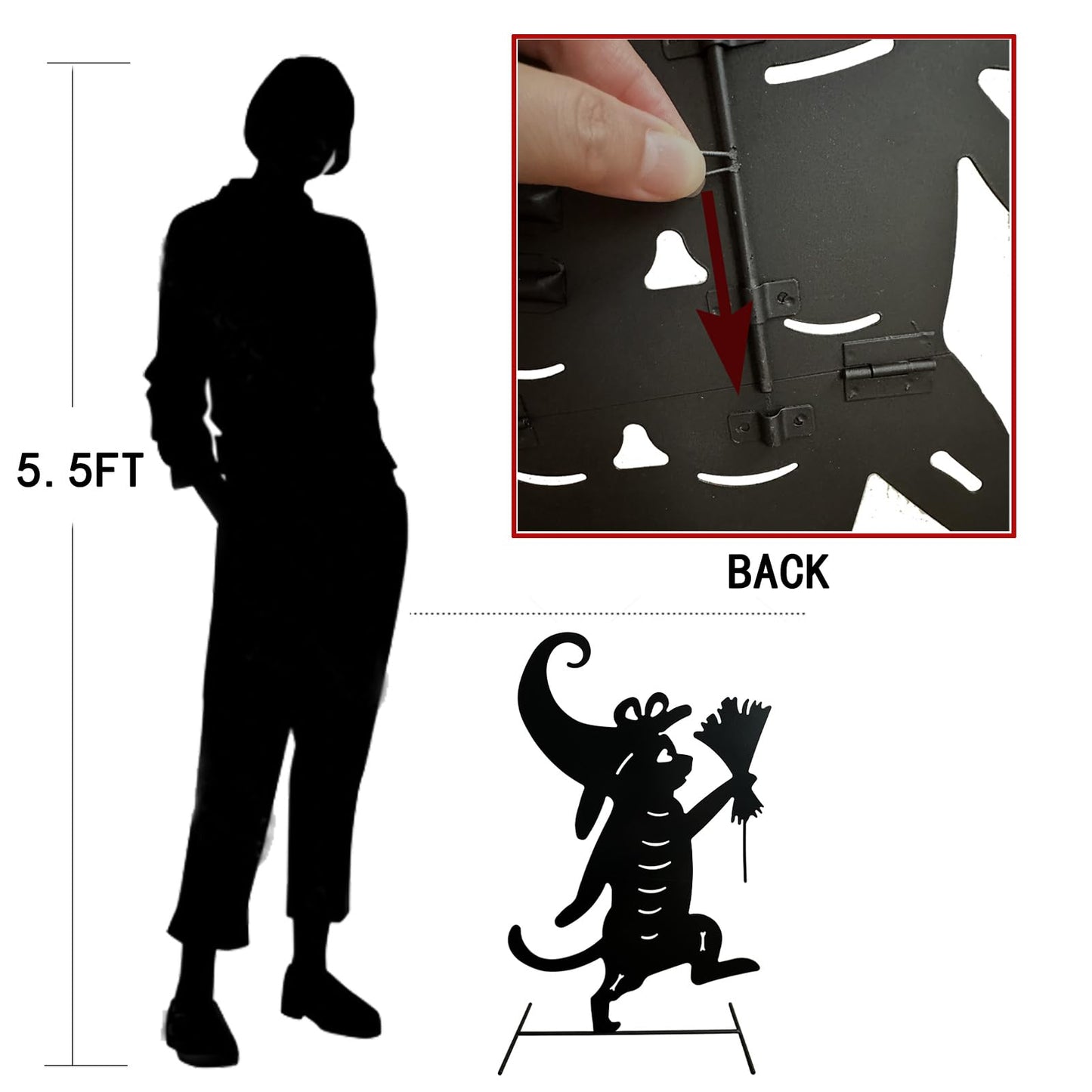 Yhthoha Metal Halloween Black Cat Garden Stakes Decorative, 3 Pack Scary Cat Halloween Yard Stakes Black Cat Silhouette for Home Yard Indoor and Outdoor Halloween Decorations.(Big)