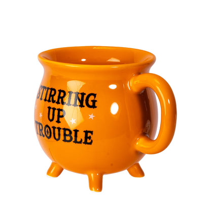 Pacific Giftware Wicca Orange Stirring Up Trouble Cauldron Ceramic Mug with Handle by Something Different UK Witchy Halloween and Spiritual Themed Drinkware Cup 16 Fl oz