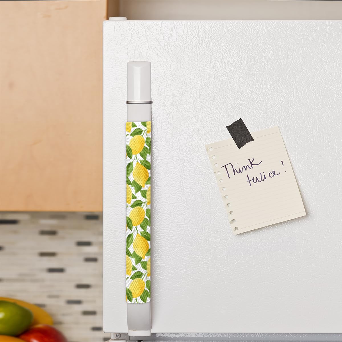 AUUXVA Yellow Lemon Refrigerator Door Handle Covers Set of 2,Tropical Fruit Lemon Kitchen Appliance Handle Covers Decorations for Refrigerator Microwave Stove Oven Dishwasher, Fridge Handle Protector