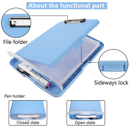 SFLHHDM Clipboard with Pen Holder, Legal Size Nursing Clipboard with Storage, Plastic Clip Board for Writing, Lightweight Cute Clipboards Storage with Low Profile Clip for Work, Office