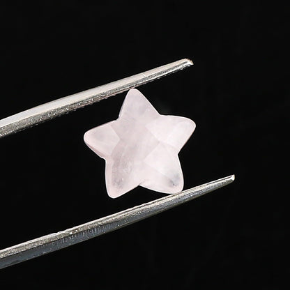 CRYSTALINES 5pcs, Wholesale Natural Rose Quartz Gemstones, Bulk Star Shape Stones, Assorted Loose Supply, DIY Craft-Jewelry Making, Chakra Healing Crystals, Gem Collection, 8-12mm