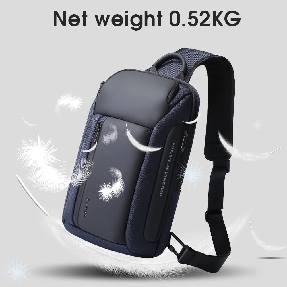 BANGE Shoulder Bag for Men, Waterproof Crossbody Sling Backpack for Men… (7566Blue)