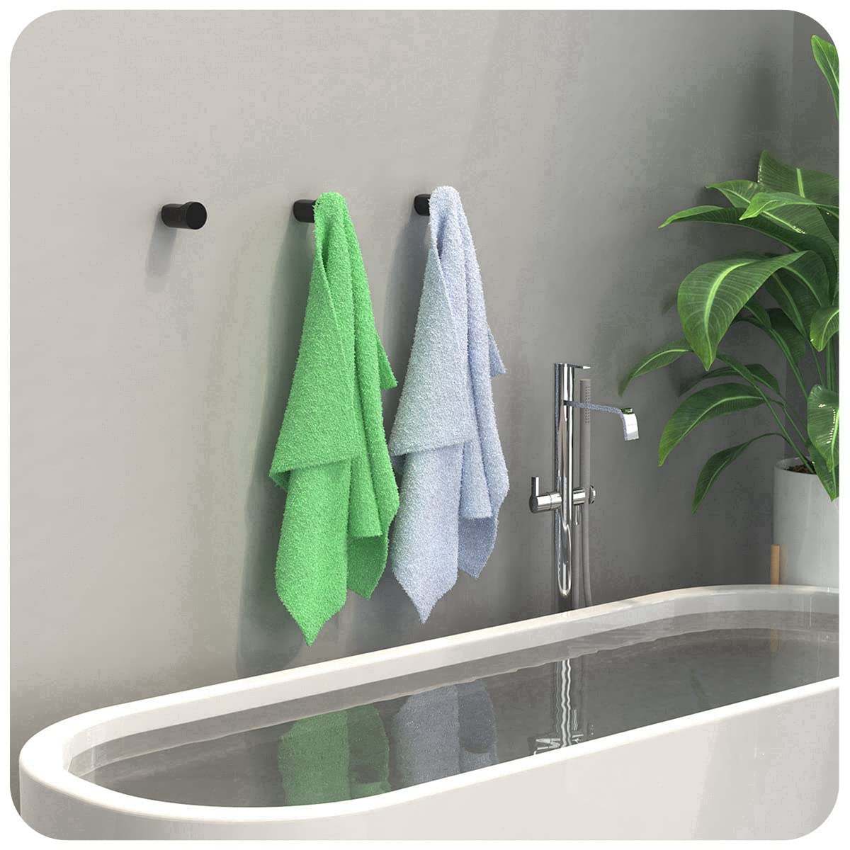 COCOYA 4Pack Metal Wall Hooks, Minimalist Coat Hooks Matte Black Simple Modern Easy Install Wall Mount Heavy Duty Aluminum Mid Century Entryway Bathroom, for Hanging Hat Purses Robe Clothes Backpack