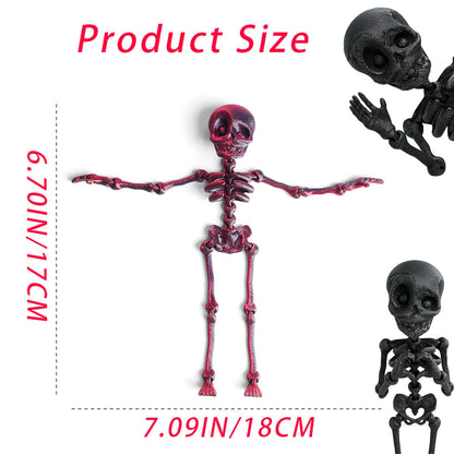Funny Fridge Magnets 5pcs 3D Printed Skeleton Magnets for Locker and Office Posable Articulated Mini Skull Refrigerator Decorations Gothic Easter Room Decorations 7 Inches (Pink)