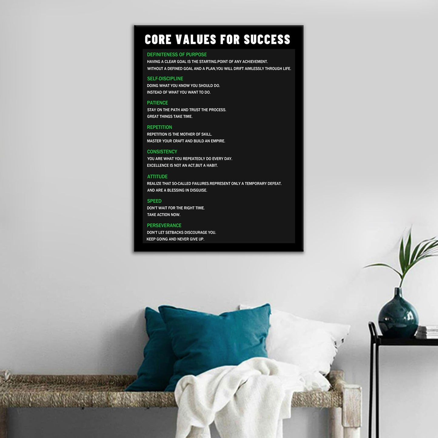 Inspirational Canvas Wall Art Motivational Success Entrepreneur Quotes Poster Print Positive Theme Picture Painting Artwork for Office Gym Classroom Stretched And Framed [18" W x 24" H]