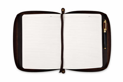 PavinCrafter XL Leather Journal Cover with Zipper & Card Holder – Refillable Full Grain Leather Notebook Cover for 7.0 x 9.8 Inches, Sketchbook 7.5 x 9.75 Inches & B5 – Compatible with Large Journals, Planners & Writing Pads