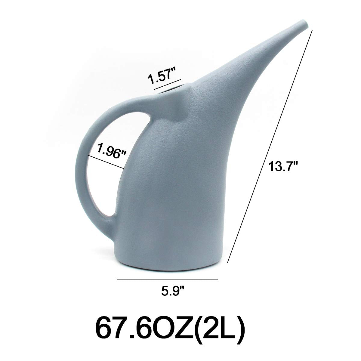TTAOE GN Plastic Watering Can for Plant Garden - 1/2 Gallon - Grey