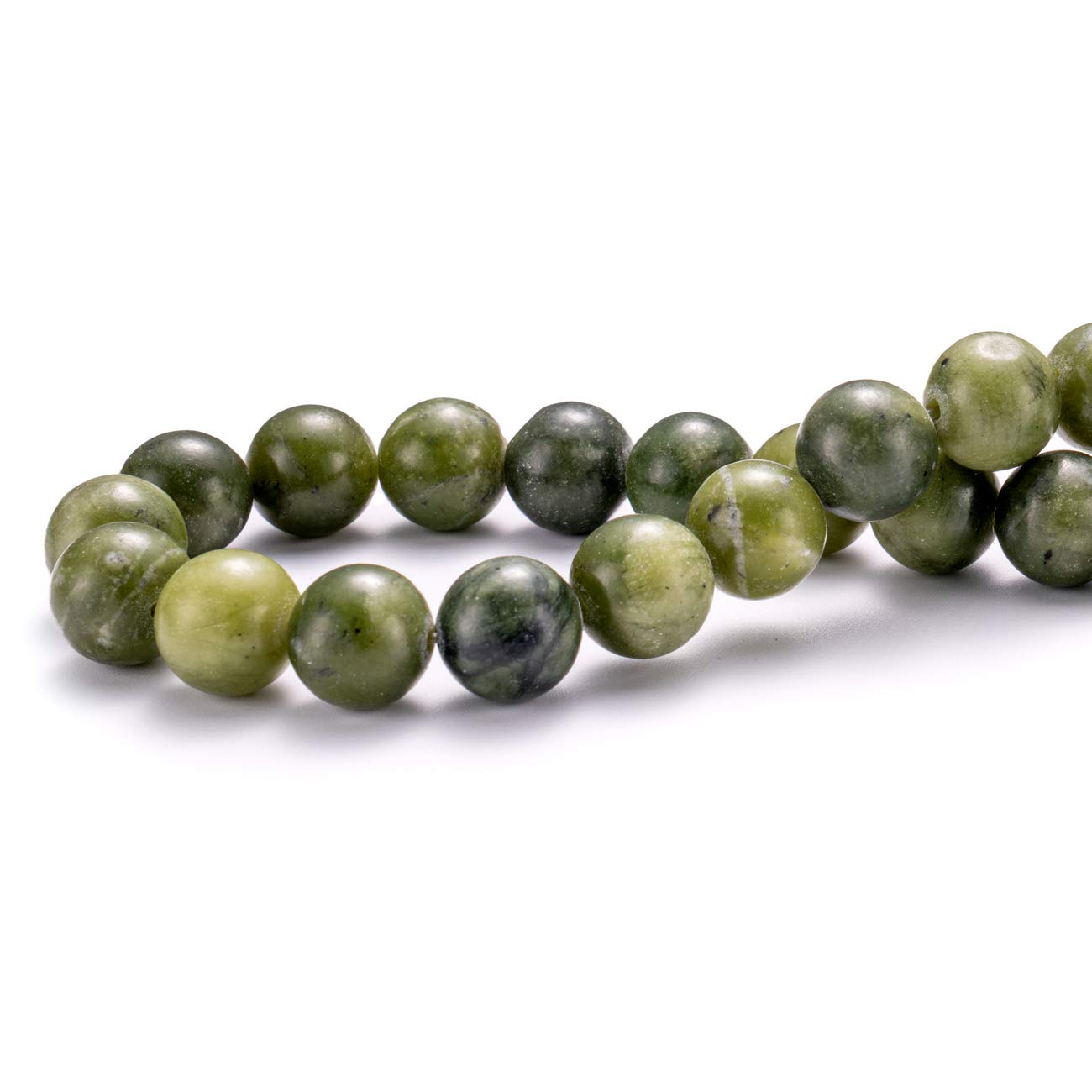 BEADIA Taiwan Green Jade Natural Stone Round Loose Semi Gemstone Beads for Jewelry Making 6MM 61PCS