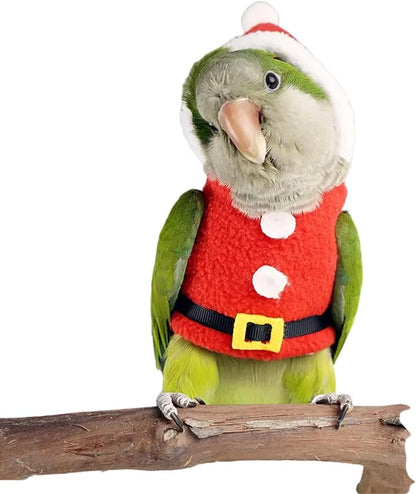 Bird Clothes Birds Flight Suit, Christmas Hoodie for Parrots Cockatiel Sun Conure Christmas Party Cosplay Photo Prop Bird Shirt Small Animals Apparel (Without Diaper,Lorikeet)