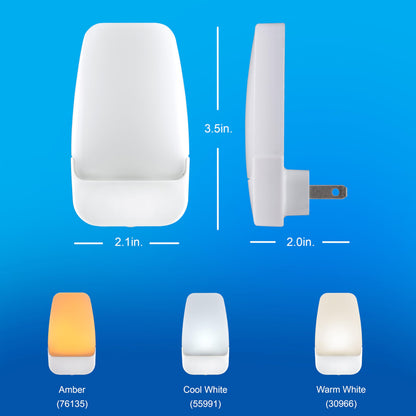 GE SleepLite LED Night Light, Plug-in, Dusk to Dawn Sensor, Amber, Sleeplite, Sunset, Ambient Lighting, Ideal Nightlight for Kids Adults Bedroom, Bathroom, Nursery, Hallway, Kitchen, 76135, 2 Pack