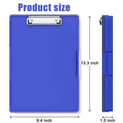 Hongri Clipboard with Storage, Blue 8.5 x 11 Folder Nursing Side Opening, Heavy Duty with Dual Compartment, Smooth Writing for Teachers, Classroom, Size 13.3 x 9.4 x 1.5 in, Office & School Supplies