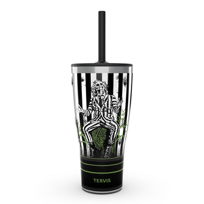 Tervis Beetlejuice Triple Walled Insulated Tumbler Travel Cup Keeps Drinks Cold & Hot, 30oz with Straw Lid, Stainless Steel