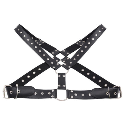 HYIJCSUC Men's Leather Body Harness Punk Chest Strap Harness Belt Men's Chest Harness Belt Shoulder Strap Adjustable Buckle Body Garter Belt Cosplay Nightclub Sexy Punk Chest Clubwear