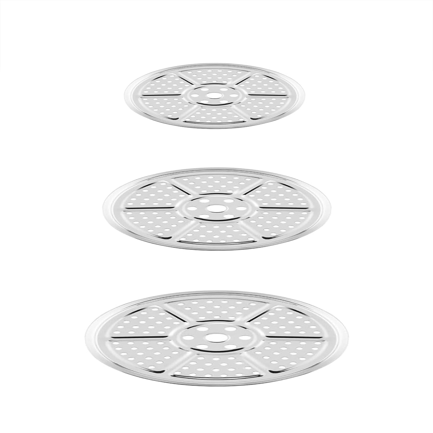 6 PCS Planter Insert for Large Pots, 9''/11''/12'' Stainless Steel Flower Pot Filler with Drainage Holes, Elevate Plants to Reduce Soil Usage, for Tall or Short Planters for Indoor & Outdoor Use