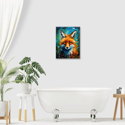 Fox Decor Wall Art Banksy Fox Pictures Wall Decor Canvas Prints Framed Artwork Paintings Poster Fox Gifts Decorations for Home Kitchen Bedroom Living Room Bathroom Office 12"x16"