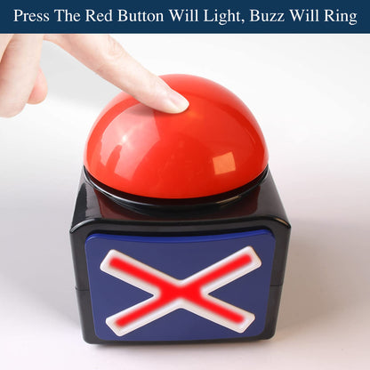BEAN LIEVE 4Pack Game Buzzer - Quiz Trivia Lights Sound, Red Game Buzzer for Adults